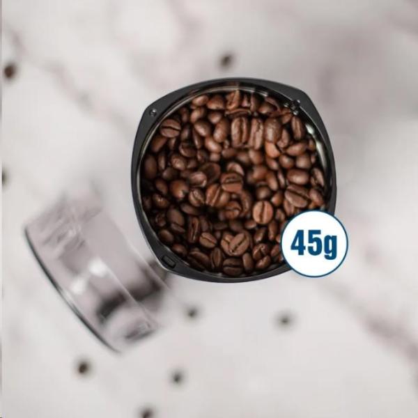 Orava KM-803 mlýnek na kávu,  180 W,  nůž z ušlechtilé oceli,  objem 45g,  bezpečnostní pojistka,  černá3