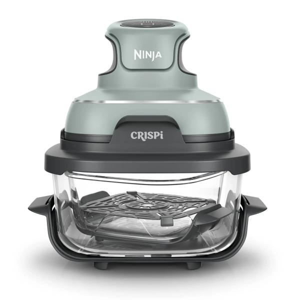 Ninja FN101EUSG Crispi,  přenosná horkovzdušná fritéza,  4v1, zelená, příkon 1700 W,  skleněné nádoby 1, 4 l a 3, 8 l,  bez PFAS