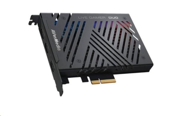AVERMEDIA Live Gamer DUO GC570D,  duální střihová karta,  PCI-E,  2x HDMI,  Full HD,  2160p,  MPEG 4,  RGB podsvícení