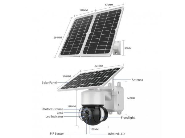 Viking solárna outdoorová HD kamera HDs02 4G,  bílá1