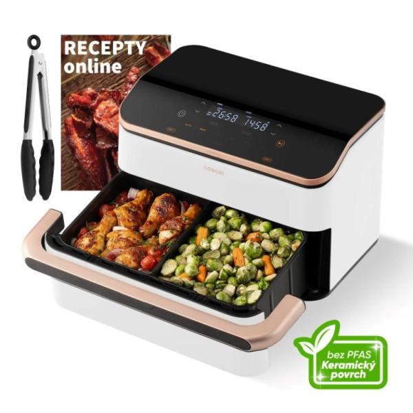 Cosori Dual Blaze TwinFry chytrá horkovzdušná fritéza10 L,  keramika,  bílá