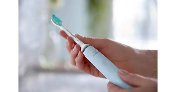 Philips Sonicare 2100 HX3651/ 12 sonický zubní kartáček,  světle modrý,  SmarTimer,  QuadPacer,  14denní výdrž1