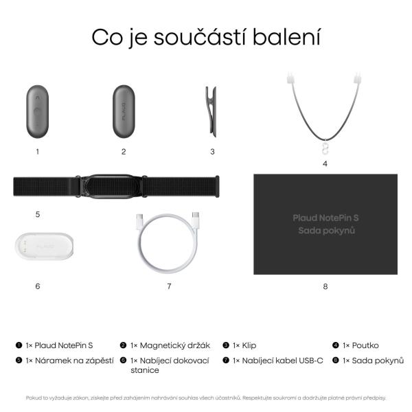 PLAUD Note Pin S Black - AI hlasový záznamník + náramek a šňůrka na krk9