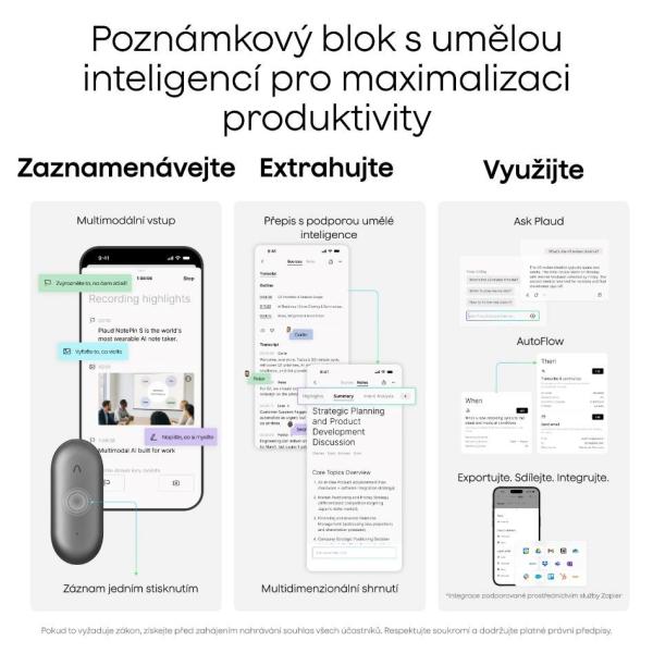 PLAUD Note Pin S Purple - AI hlasový záznamník + náramek a šňůrka na krk1