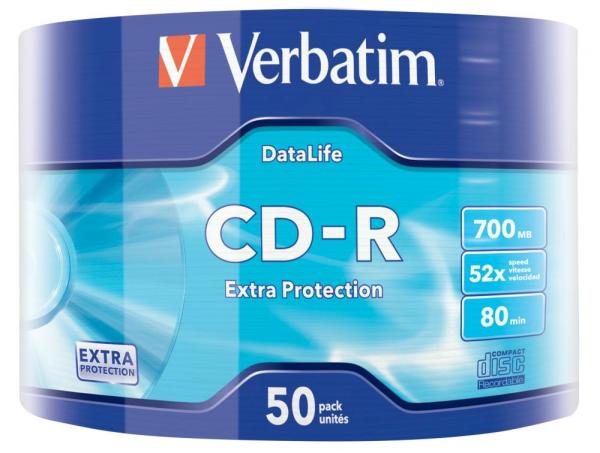 VERBATIM CD-R (50-pack)Wrap/ Extra Protection/ 52x/ 700MB