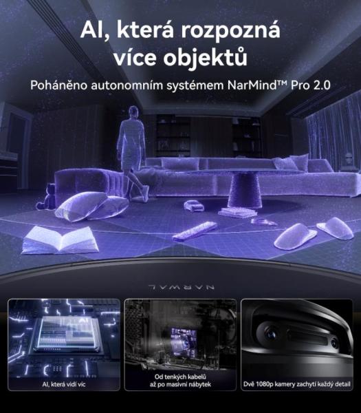 Narwal Flow2 compact station - AI robotický vysavač s pásovým mopem a samočistící stanicí s napojením na odpad3