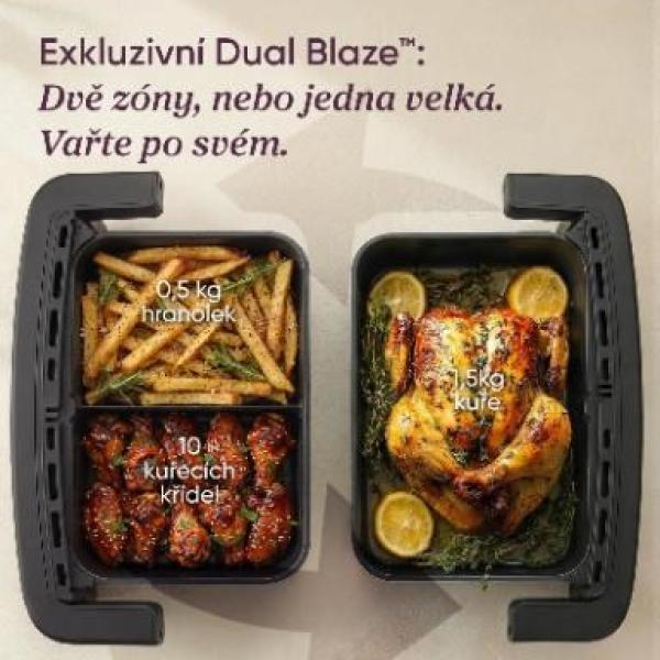 Cosori Dual Blaze Twin Fry Compact horkovzdušná fritéza 8, 6 L,  keramika,  černá3
