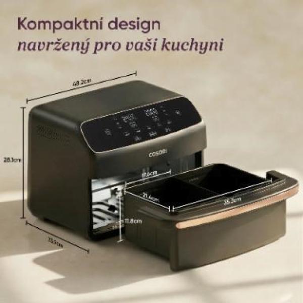 Cosori Dual Blaze Twin Fry Compact horkovzdušná fritéza 8, 6 L,  keramika,  černá10