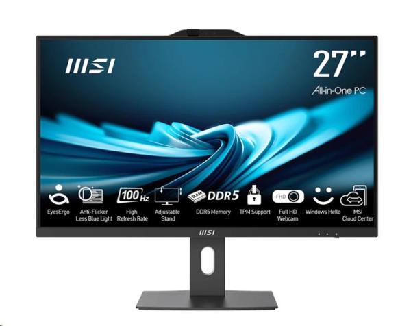 MSI PC AiO PRO AP272P 14M-1085XEU,  Core i3 14100,  27" FHD,  Anti-Glare,  Non-Touch,  16GB,  512GB SSD,  N/ A,  No OS,  Black