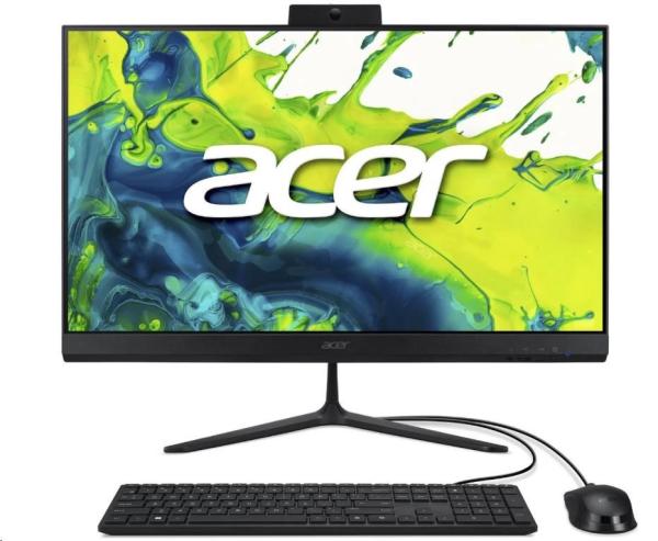 ACER PC AiO Aspire C24-2G_UUBR57430U_65W, R5 7430U, 23.8"FHD, 8GB, 512GB SSD, UHD, Linux, Black