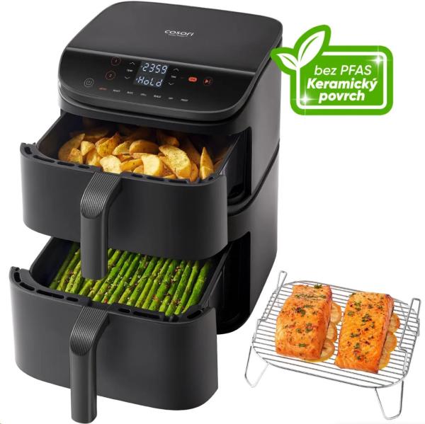 Cosori Turbo Tower horkovzdušná fritéza 10, 8 L,  keramika,  černá