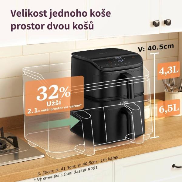 Cosori Turbo Tower horkovzdušná fritéza 10, 8 L,  keramika,  černá3
