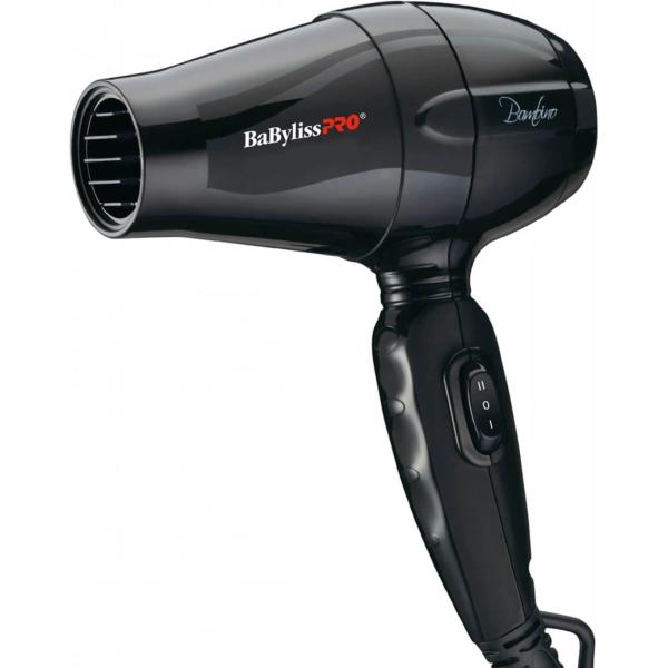 BaByliss PRO BAB5510E mini fén,  1200 W,  duální napětí,  difuzér,  koncentrátor,  černý