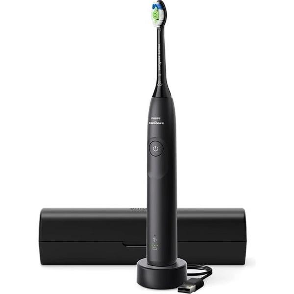 Philips Sonicare 5300 HX7101/ 02 sonický zubní kartáček černý,  tlakový senzor,  BrushSync,  cestovní pouzdro