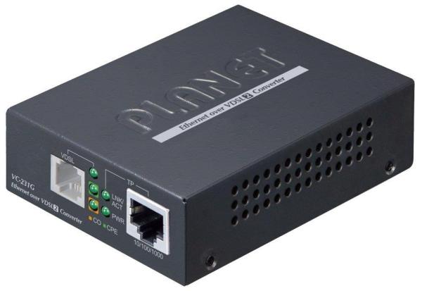 Planet VC-231Gv2,  Eth. VDSL2 konvertor,  1000Base-T,  master/ slave,  profil 30a/ 35b,  G.993.5 Vectoring,  G.INP,  RJ-11