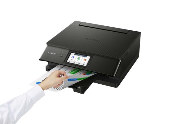 BAZAR - Canon PIXMA Tiskárna TS8750 Černá MF(tisk, kopírka, sken, cloud) A4,  15obr./ min.,  LCD,  USB,  Wi-Fi - Poškozený obal2