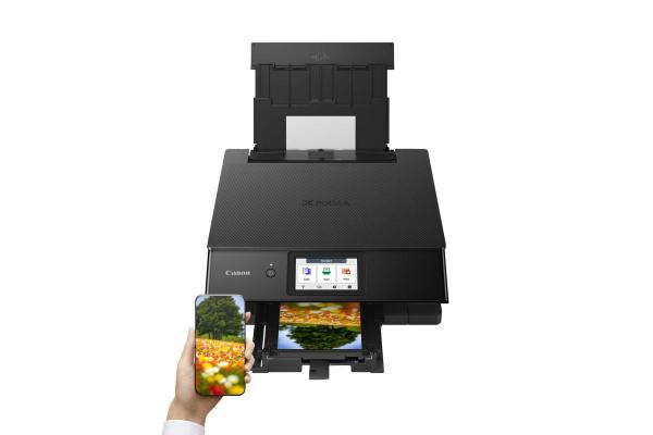 BAZAR - Canon PIXMA Tiskárna TS8750 Černá MF(tisk, kopírka, sken, cloud) A4,  15obr./ min.,  LCD,  USB,  Wi-Fi - Poškozený obal3