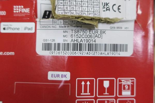 BAZAR - Canon PIXMA Tiskárna TS8750 Černá MF(tisk, kopírka, sken, cloud) A4,  15obr./ min.,  LCD,  USB,  Wi-Fi - Poškozený obal5