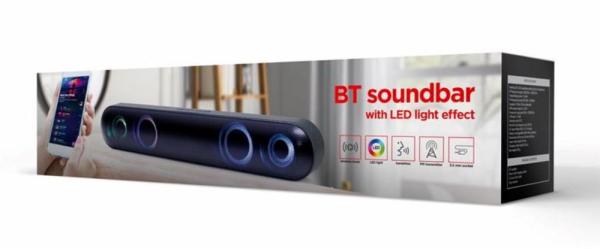 GEMBIRD Soundbar SPKBT-BAR400L,  Bluetooth,  2x5W,  LED podsvícení,  černá5