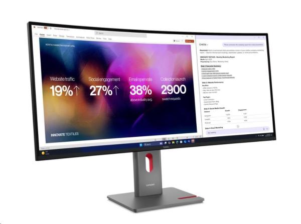 Lenovo ThinkVision/ P40WD-40/ 39, 7"/ IPS/ wUHD/ 120Hz/ 4ms/ Čierna/ 3R