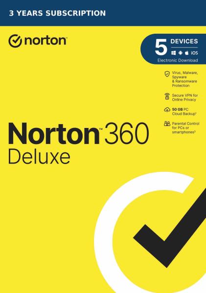 Symantec NORTON 360 DELUXE 50GB VPN 1 lic. 5 lic. 36 mes.