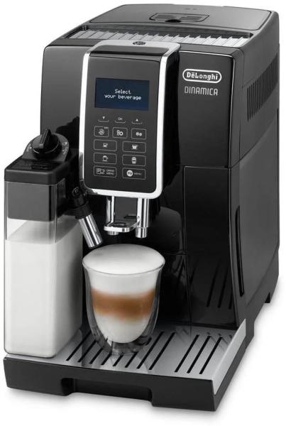 DeLonghi Dinamica ECAM 350.55.B automatický kávovar,  15 bar,  vestavěný mlýnek,  mléčný systém,  zásobník na mletou kávu
