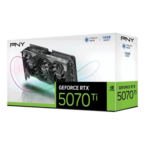 PNY VGA Nvidia GeForce RTX 5070 Ti 16GB Triple Fan,  RTX 5070 Ti,  16GB DDR7,  3xDP,  1xHDMI10