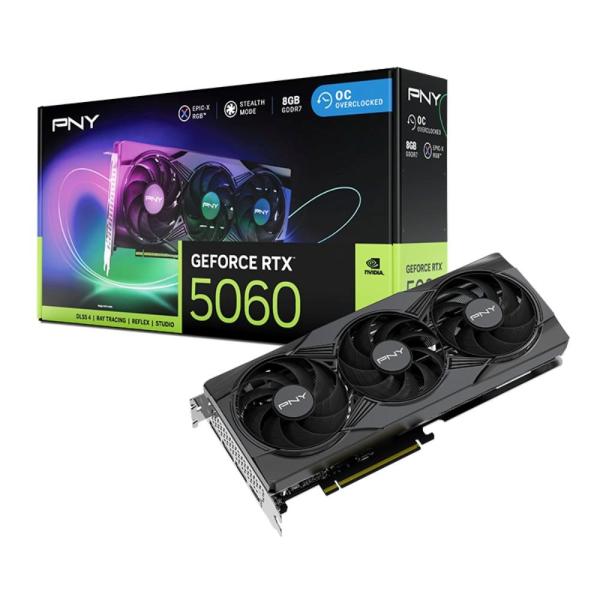 PNY VGA Nvidia GeForce RTX 5060 8GB ARGB,  RTX 5060,  8GB GDDR7,  3xDP,  1xHDMI