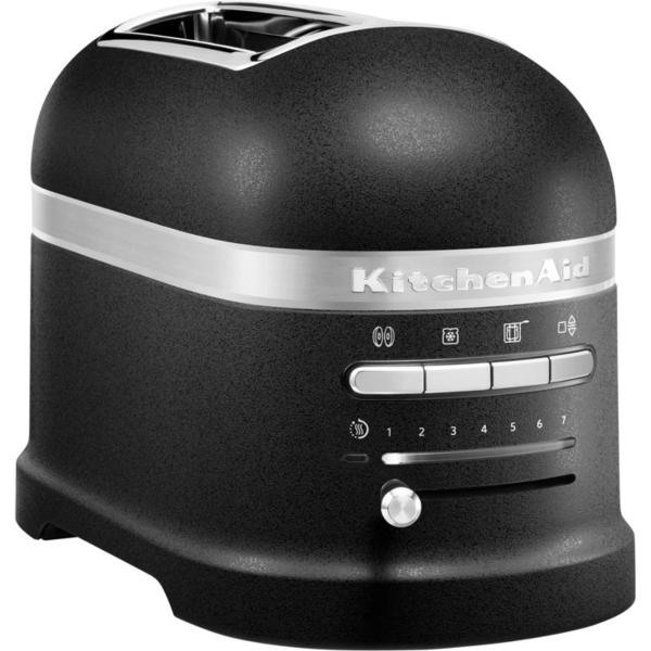KitchenAid Artisan 5KMT2204EBK toustovač černá litina,  2 topinky,  auto senzor,  7 stupňů,  bagel,  rozmrazování