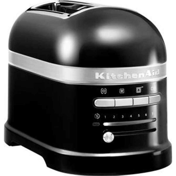 KitchenAid Artisan 5KMT2204EOB toustovač lesklá černá,  2 topinky,  auto senzor,  7 stupňů,  bagel,  rozmrazování