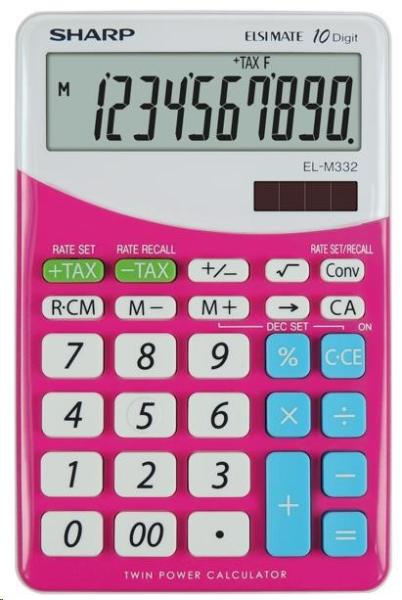 SHARP kalkulačka - EL-M332BPK - růžová