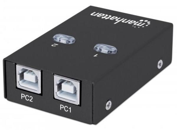 MANHATTAN USB 2.0 přepínač 2:1 (switch,  1 zařízení pro 2 PC)1