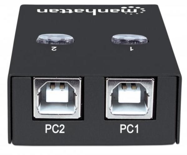 MANHATTAN USB 2.0 přepínač 2:1 (switch,  1 zařízení pro 2 PC)3