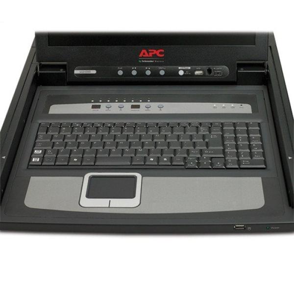 17" racková LCD konzola APC s integrovaným 8-portovým analógovým prepínačom KVM2