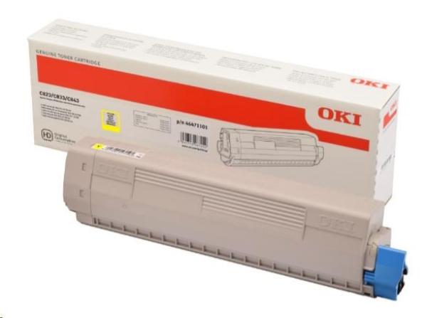 Žltý toner OKI pre C823/ C833/ C843 (7 500 strán)