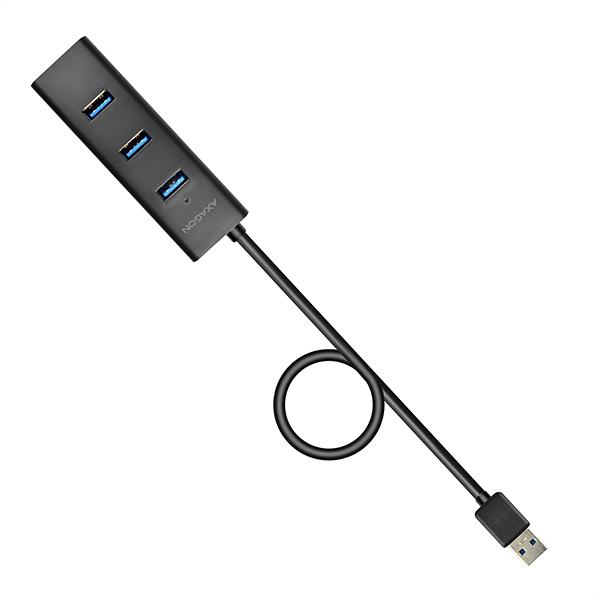 AXAGON HUE-S2BL,  4x USB 3.0 CHARGING hub,  micro USB nap. konektor,  kábel USB-A 1.2m2