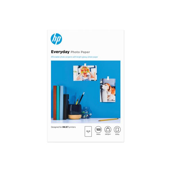 HP Everyday Glossy Photo Paper-100 sht/ 10 x 15 cm,  200 g/ m2,  CR757A