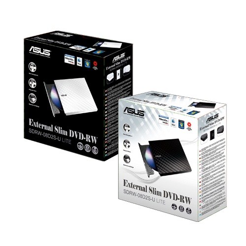 ASUS DVD Writer SDRW-08D2S-U LITE/ BLACK,  externá štíhla DVD-RW,  čierna,  USB2 