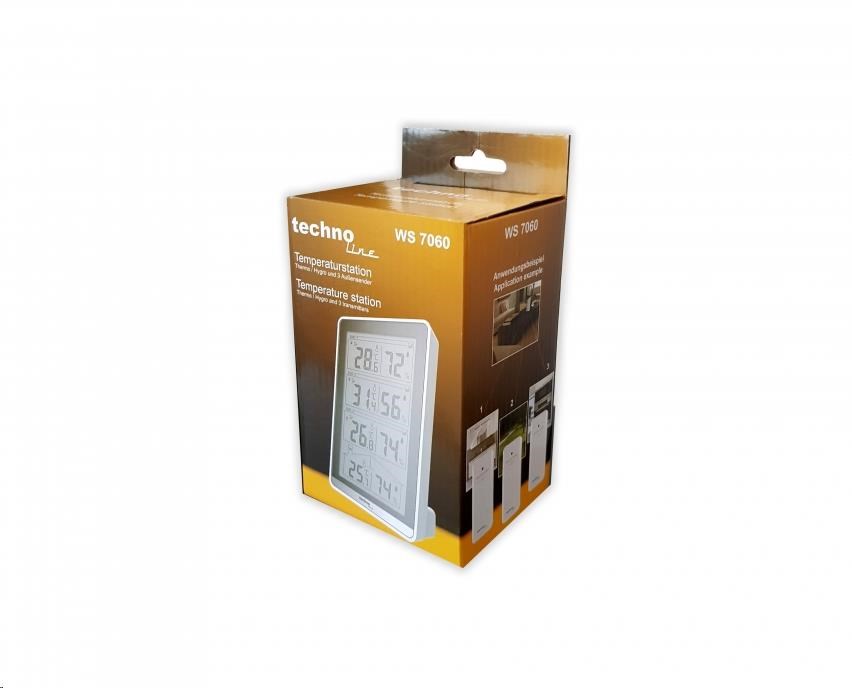TechnoLine WS 7060 - digitální teploměr s vlhkoměrem se třemi bezdrátovými čidly1 
