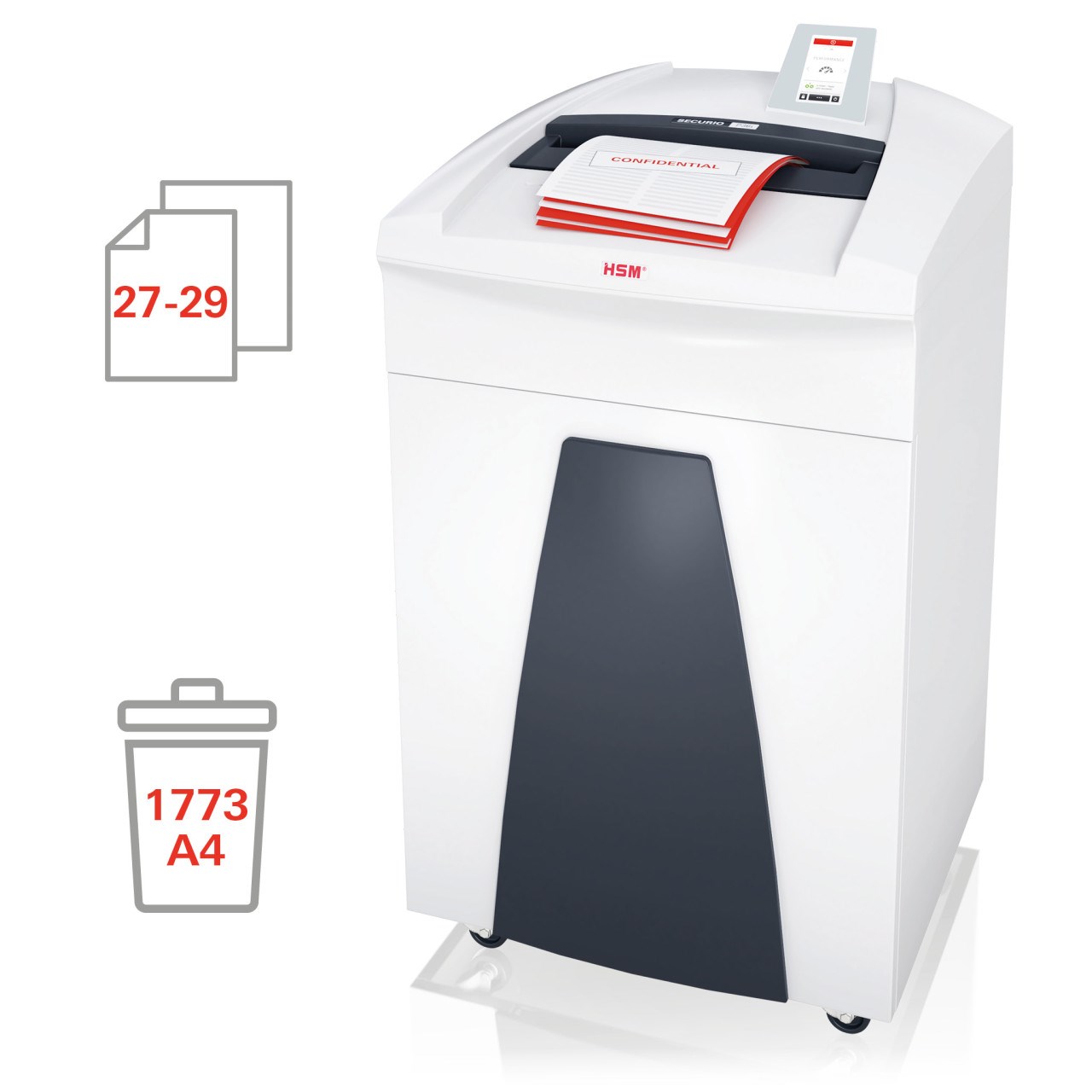 HSM skartovač Securio P36i (řez: Kombinovaný 4, 5x30mm | vstup: 330mm | DIN: P-4 (3) | papír,  sponky,  plast. karty,  CD)2 