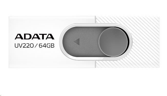 ADATA Flash Disk 64GB UV220,  USB 2.0 Dash Drive,  biela/ sivá0 
