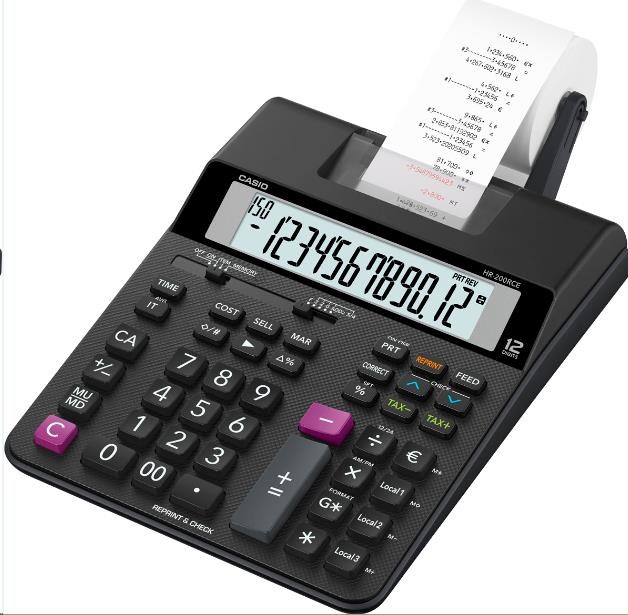 CASIO kalkulačka HR 200 RCE,  Tiskový klakulátor0 