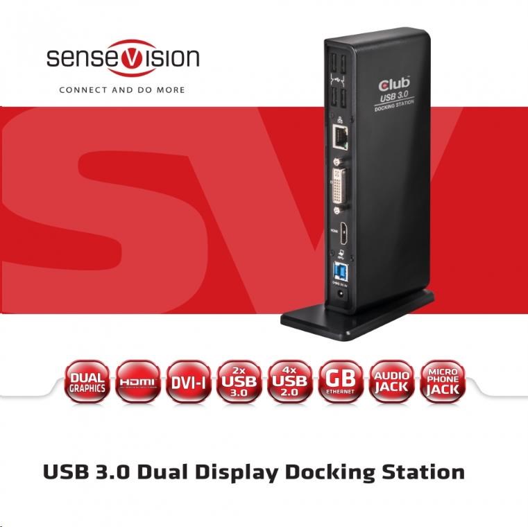 Club3D Dokovací stanice USB 3.0 Type A Dual Display7 