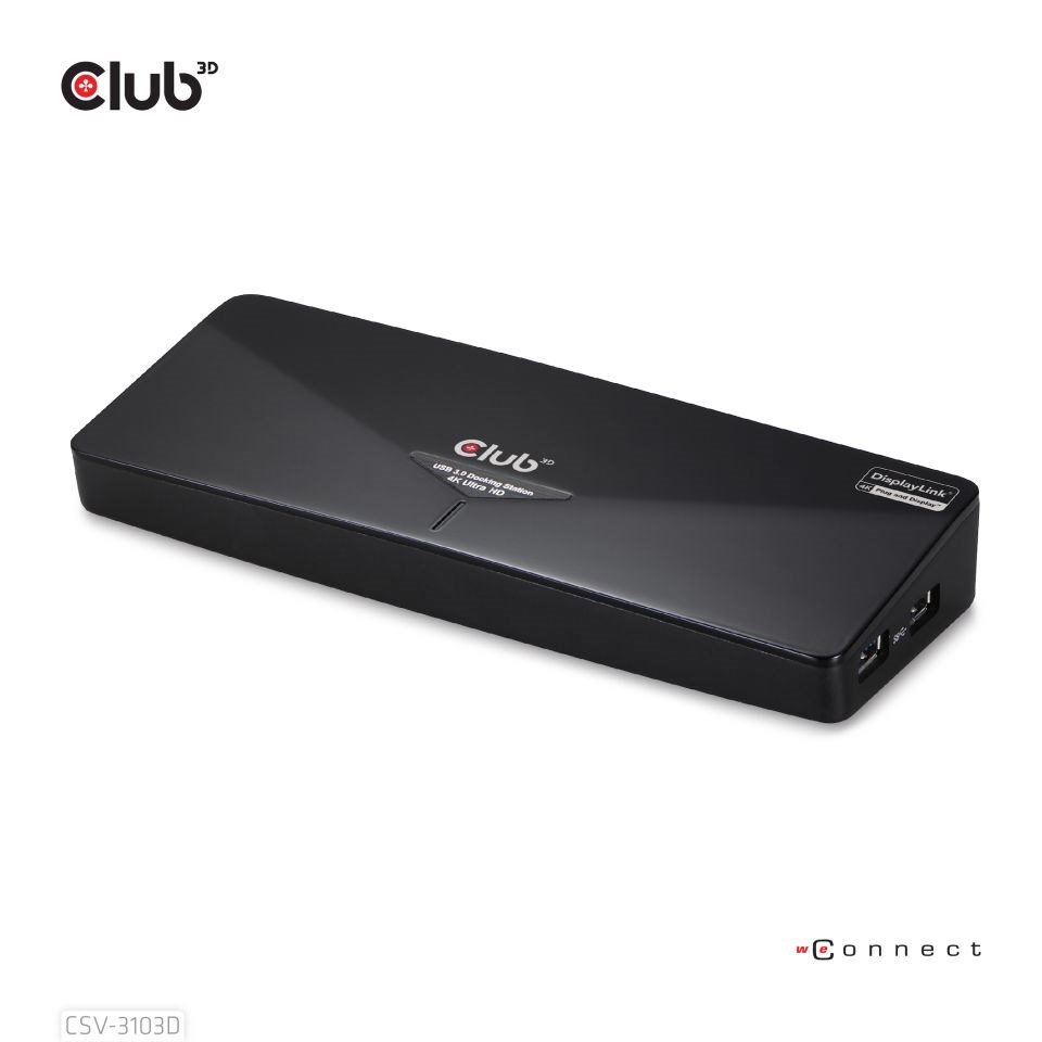 Club3D Dokovací stanice USB-A 8v1,  1xDP,  1xHDMI,  1xDVI-D,  3xUSB,  1xRJ45,  1x3.5mm,  černá6 