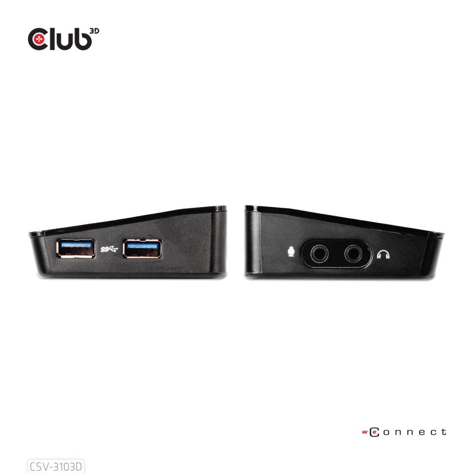 Club3D Dokovací stanice USB-A 8v1,  1xDP,  1xHDMI,  1xDVI-D,  3xUSB,  1xRJ45,  1x3.5mm,  černá8 