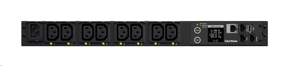 CyberPower Rack PDU,  prepínaná,  1U,  10A,  (8)C13,  IEC-320 C140 