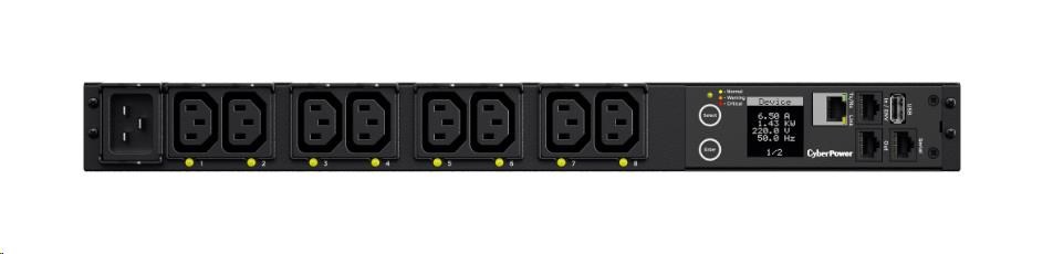 CyberPower Rack PDU,  prepínaná,  1U,  16A,  (8)C13,  IEC-320 C200 