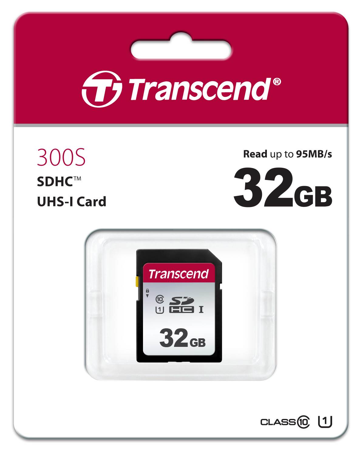 Karta TRANSCEND SDHC 32GB 300S,  UHS-I U1 (R:100/ W:25 MB/ s)1 
