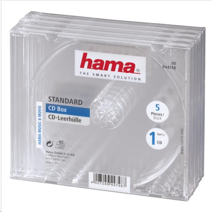 Náhradné puzdro na CD Hama,  priehľadné,  5 ks0 