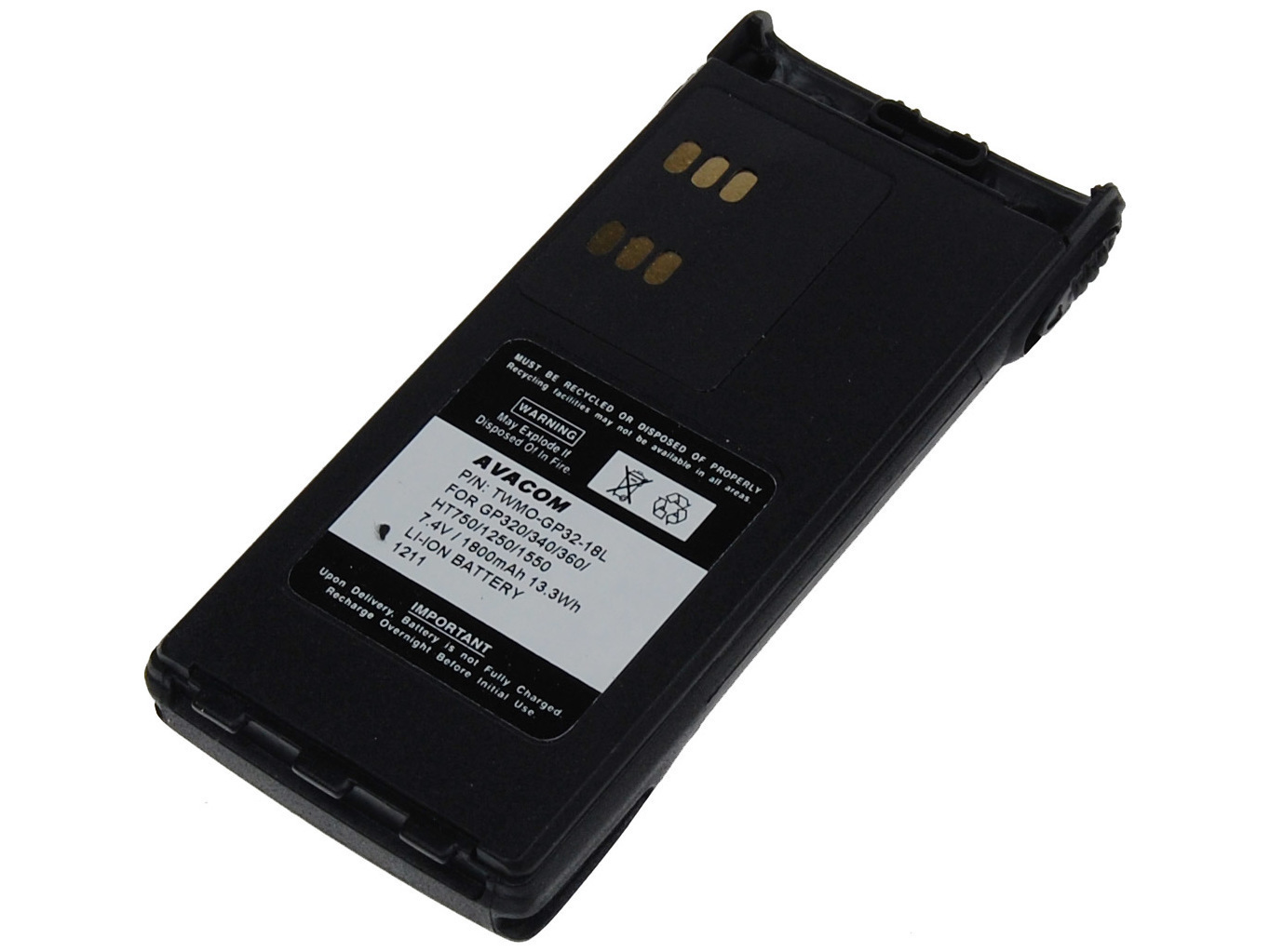 AVACOM baterie pro radiostanice Motorola GP320/ 340/ 360,  HT750/ 1250..- WARIS Li-Ion 7.4V 1800mAh0 